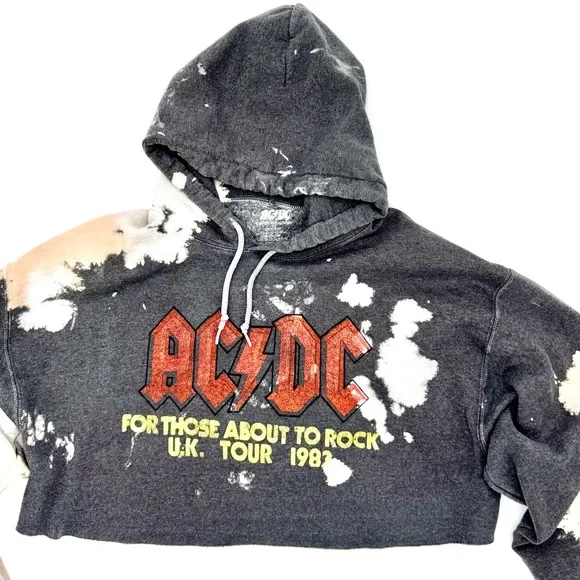 AC/DC Gray Hoodie with White Logo - Picture 2 of 5